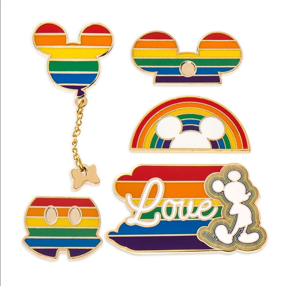 Disney Rainbow LE Pride Pin Set Mickey Mouse 5 Trading